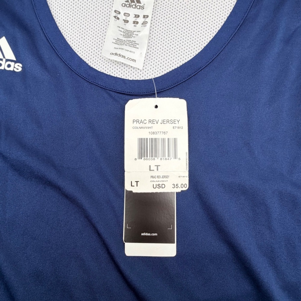 Adidas Practice Reversible Basketball Jersey Size LT Navy White E71812 NWT - Picture 5 of 7